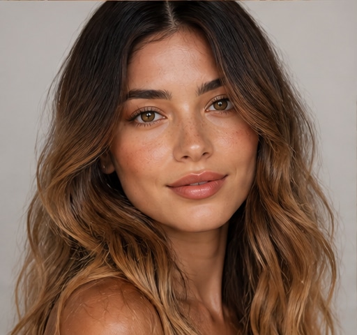 Face-Framing Highlights for Brunettes